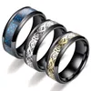 Fashion 8mm Wedding Band Ring For Men Women Retro Celtic Dragon Inlay Red Carbon Fiber Rings Size 6-13