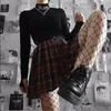 InsGoth Frauen Schwarz Bodycon Langarm Crop Tops Gothic Harajuku Brief Stickerei Vintage Solide Tops Weibliche Casual Grund Tops Y0508