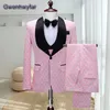 Gwenhwyfar New Men's Wear Print Blazer de fête de qualité accrocheur + pantalon + costume de gilet