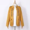 Femmes Coat Manteaux à double boutonnage Taille Vestes Vintage Casual Yellow S mode 210524
