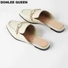 GAI GAI GAI Femmes Pantoufles Plates Mode Close Toe Mule Chaussures Slip sur Mocassins Occasionnels Marque Slide Summer Tongs Zapatos de Mujer 210619