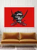 Piraten-Rote Flagge, 90 x 150 cm, 3 x 5 Fuß, Cartoon-Film, individuelles Banner, Messing, Metalllöcher, Ösen, Innen- und Außendekoration kann individuell angepasst werden