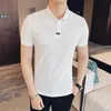 Verão Polo Camisas Homens Negócios Polo Casual Camisas Slim Fit Desligado Collar Tops Masculino Alta Qualidade Roupas De Moda Coreana 210527