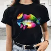 Van Gogh mulheres marca preto t-shirt verão manga curta branco 90s harajuku t-shirt menina moda streetwear tee roupas, gota navio x0527