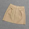 Skirts Chic 2021 Spring Women's Sheepskin Genuine Leather A-line Mini C402