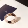 Piage Ring bezit Series Rose Extreem 18K Gold vergulde sterling zilveren luxe sieraden roteerbare bruiloftsmerk ontwerper ringen 2866