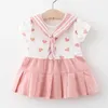 Dresses Baby Summer Born Girls Cute Dress Print Heart Księżniczka Kostium Maluch Piękne ubrania 210429