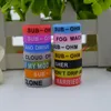 Colorful Custom silicon protect band beauty rubber bag ring Personalized silicone bracelet Welcome OEM Print your name logo text for glass tube