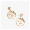 Dangle & Chandelier Earrings Jewelry S2275 Fashion Vintage Earring Glaze Cartoon Face Stud Drop Delivery 2021 Rf4Nd