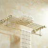 Porte-serviettes en laiton or cristal support salle de bain accessoires ensemble Rail 24 pouces tenture murale Shlef YL2021