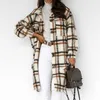 NIBESSER Vintage Women Long Sleeve Woolen Coats Fashion Ladies Thick Plaid Coat Female Streetwear Girls Oversize Jacket Chic 210930