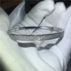 Trendy Pave Lab Diamond Bangle 925 Sterling Silver Party Engagement bangles Bracelets women Bridal Charm wedding accessaries