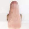 Rose Synthétique Lacefrontal Perruque Simulation Cheveux Humains Lace Front Perruques 12 ~ 26 pouces Long Silky Straight 180719-2335