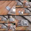 Solitaire 18K Platinum Mens Fashion Sier Gemstone Engagement Rings Jewelry Simulated Diamond Ring For Wedding Csmrm Jcmvu