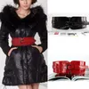 Belts Women Luxury Patent Leather Wide Stretch Belt Fashion Design Black Red Suitable For Casual&Office&Party