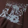 Темная уличная одежда Ретро графический принт Коричневые мужские толстовки в стиле хип-хоп Пуловер Винтажная одежда Женская толстовка с капюшоном Manga Larga 211023