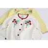 0-4yrs Bebek Kız Saf Renk Hırka Ceket Çocuk Giyim Sonbahar Kış Nakış Örme Çocuklar 210429