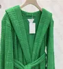 Vestidos de vestido de vestido verdes Jacquard Vintage Restas de banheira de banheira feminina etono de inverno Robes de algodão7995196