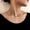 Butterfly Pendant Necklace for Women Animal Charm Choker Necklaces Boho Fashion Design Gold Silver Color Butterflies Lobster Clasp Link Chain Party Jewelry Gift