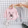 Toddler Baby Girls Boutique Clothes Set for Kids Lovely Long Sleeve T-shirt and Pants Clothing Fall Winter Outfit 210529