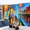 Valentijnsdag geschenk tapijt van gogh olieverf nacht uitzicht muur opknoping romantische liefde paar boho gypsy home decor tapijt 210609