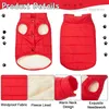 Dog Jackets 2 Layers Fleece Lined Warm Dog Apparel Soft Windproof Small Dogs Clothes Coat for Winter Cold Weather Red S A233