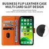 Premium läder plånbok magnetisk flip omslag telefonfall för iPhone 13 12 mini 11 Pro XS max 7 8 Samsung S10 S20 S21 Not10 Not 20 Ultra A12 A42 A32 A52 A72 5G A21S A51 A71