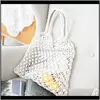 Kvinnor St Bag Beach Woven Shoulder Handväska Handväska Sommarförvaring Väskor Tote F8ZRR Gauje