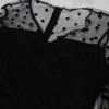 Черный прозрачный MIDI TALF Длина платье Элегантный винтажный стиль офисные дамы рабочие одежды платья одежда халаты плюс размер bodycon s xxl 210527