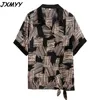 플러스 사이즈 여성의 여름 드레스 새로운 하이 엔드 나이 - 축소 워핑 쉬폰 셔츠 벨트 탑 패션 작은 셔츠 JXMYY 210412
