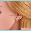 Charm JewelryDesigners Aessories Style coréen Polyvalent Papillon Simple Mode Net Boucles d'oreilles rouges Eru32 Drop Livraison 2021 Fdu7E