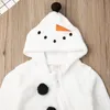 0-3Years Toddler born Kid Baby Boy Girl Christmas Rompers Snowman Plush Long Sleeve Jumpsuit Warm Autumn Spring Costumes 220211