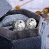 Kübik zirkon elmas saplama küpeler gümüş gül altın kadın kulak halkaları düğün moda takı hediyesi ve kumlu