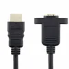 30cm 50cm 1m Gold Plated HDTV Extension Cable Male to Female With Screw Panel Mount V1.4 For 1080P PSP HDTV