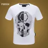 PP Fashion Męska Designer Slim Fit Fit Koszulka Lato Rhinestone Krótki Rękaw Koszula Okrągły Neck Koszula Tee Skulls Drukuj Topy Streetwear Collar Polos M-XXXL SP8895