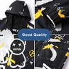 Primavera Outono Dois Laterais Desgaste Com Capuz Windbreaker Men's Jaqueta Streetwear Moda Bear Impresso Hip Hop Outfits Casaco Grande Tamanho 8xL 211217