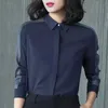 Eleganta koreanska kvinnor vit skjorta kvinnlig långärmad professionell kontor lady blouse tops mode chiffon df2243 210609
