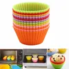 Silicone Bolo Cup redondo em forma de muffin cupcake moldes de cozimento de cozinha casa cozinhar suprimentos bolo molde de decoração ferramentas de decoração