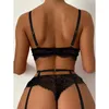 Yoga Outfit Sexy Lingerie Set Sex Corset Bh GString Women039s Ondergoed See Through Lace Lenceria Mujer Porno Verleiding Eroti5436362