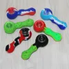 Bees Silicone Smoking Pipe Travel Tobacco Spoon Pipes Cigarette Tubes Glass Bong Smoke Dry Herb Bowls Accessories