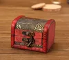 Старинные деревянные ювелирные изделия с хранением сокровища сундук из груди деревянная коробка для упрямых чехлов Организатор подарки античный дизайн Case SN5369
