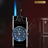 Montre coupe-vent Briquet torche à gaz Flamme bleue Jet Briquets Recharge Butane Beau LED de grande valeur Lumières froides Design de mode Gadgets pour fumer