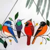 5 stks Multicolor 7 Vogels op een Draad Hoog Stained Suncatcher Wall Deur Venster Panel Bird Serie 2021 Moederdag Gift Party Decoratie Ornament HHH41SGXN