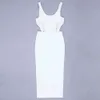 Bandage Party Dress White Summer Clothes for Women Vintage Bodycon Sexy Elegante Club Vestidos 210515