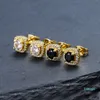 Mens Hip Hop Stud Earrings Jewelry High Quality Fashion Round Gold Silver Black Diamond Earring For Men3391815