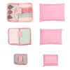 6 Stks / Set Reizen Makeup Bag Thuis Bagage Opslag Kleding Opslag Organisator Draagbare Cosmetische Tassen BH Ondergoed Pouch Opbergtassen Koffer