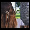 Clips & Barrettes Hair Jewelry Drop Delivery 2021 Hairpin Sier Plated Moon Style With 8 Colors Stone Crystal Pendant Hexagon Small Prism For