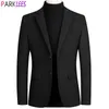 Men's Wool Blend Business Blazer Dress Suit Jacket Brand Two Button Notched Lapel Cashmere Jacket Coat for Men Black 210522