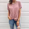 Zomer Korte Mouw Wit T-shirt Cross Tie Casual Vrouwen Tee Shirt Streetwear Dames O Hals Losse Basic T-shirt Femme Pullovers 210507