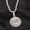 A-Z Nombre personalizado Letras Oro Plata Hombres Moda Hip Hop Joyería Iced Out Letra giratoria Colgante Necklace186l